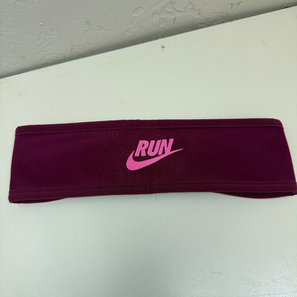 Nike Reversible Therma-Fit Running Headband - Dark Plum & Pink / Bright Pink Fle
